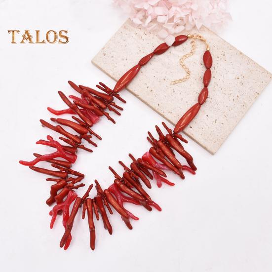 2 ks/sada Dámská sada náhrdelníků Umělý korál Stohovatelný český rýžový korálek Nastavitelná délka Hladká dáma Dovolená Plážové Šperky