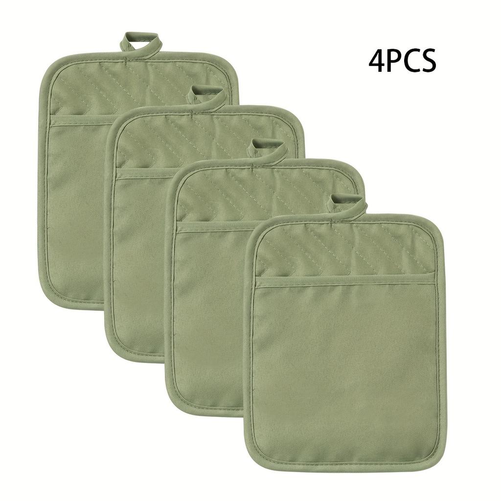 4pcs/set Baking Kitchen Oven Gloves Heat-resistant Microwave Gloves High-temperature Baking Resistant Fabric Cotton and Linen