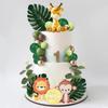 Dschungel Safari Tier Kuchen Topper mit bunten Kugeln Palmblätter Kuchen Dekoration für Mädchen Jungen Wildes Thema Geburtstagsparty Baby