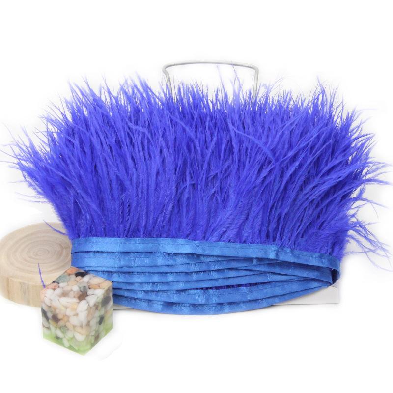Feather1 Meter Fluffy Ostrich Feather Satin Trim Cloth Sideband 8-10cm Ribbon Fringe Suitable for Skirts / Dresses / Apparel Party DIY