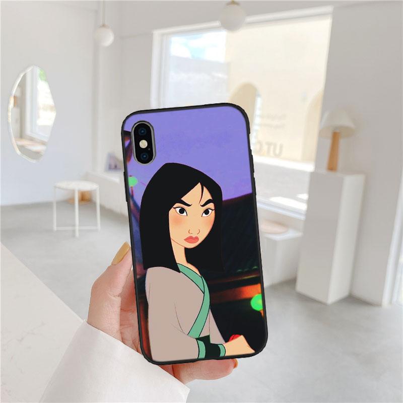 BF83 Mulan Prinzessin Soft Shell Handyhülle für iPhone 16 15 14 13 12 Pro Max Plus Mini