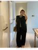 Korean Style Women's PU Leather Vest: Oversized, Sleeveless with Irregular Hem for Fall 2024.