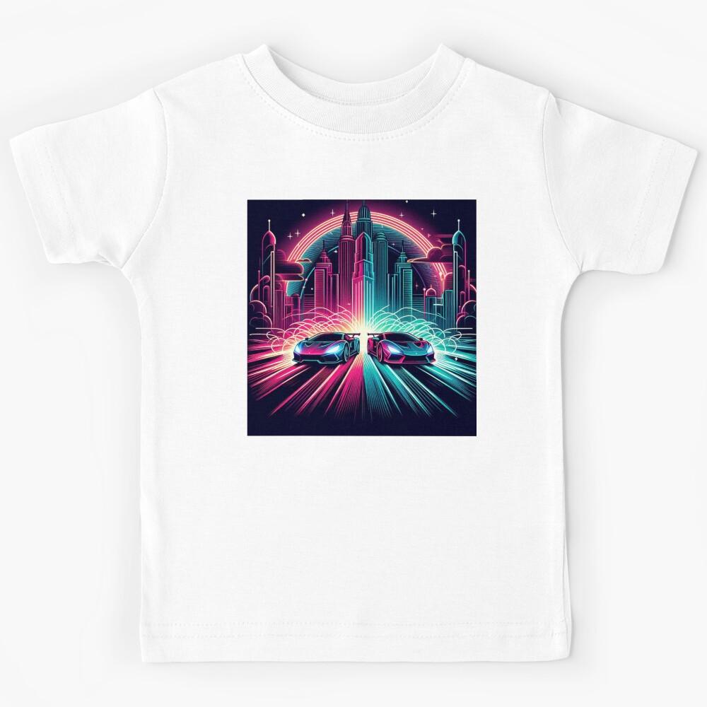 Speed Cars Neon Style Kids T-Shirt 140