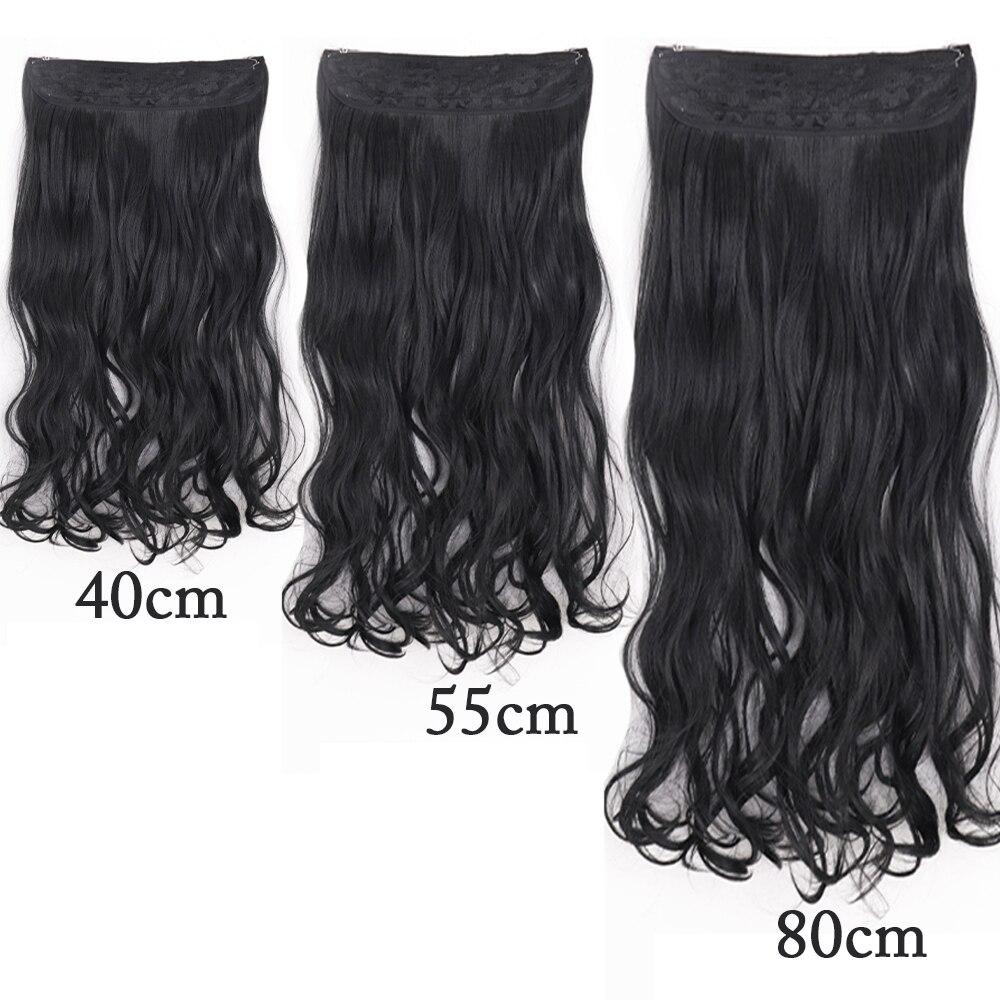 XINRAN Moda Damska Kolor Ombre Niewidoczny Długi Doczepiany Włos Syntetyczny Włókno Długie Falowane Ombre Cosplay Codzienne Noszenie Bez Klipsów Przedłużanie Włosów