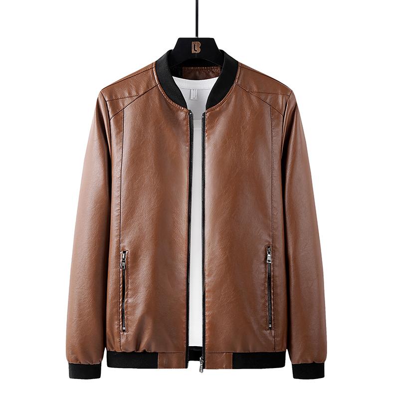 Buy Brand Spring and Autumn Mens Jackets and Coats Youth Leather Jacket