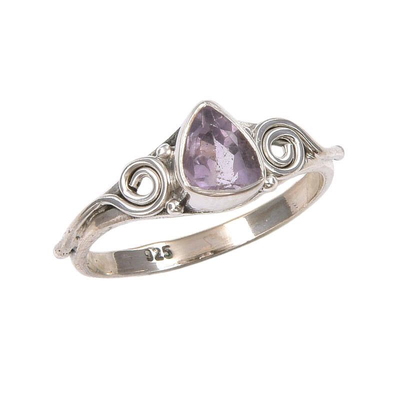 Natural Pink Amethyst Gemstone Handmade 925 Sterling Silver Gift Ring S.6 Y4f32