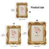 Antique Resin Wall Art Tabletop Golden Photo Frame Intricate Florals Embossed Picture Frame with Glass Front Home Decors