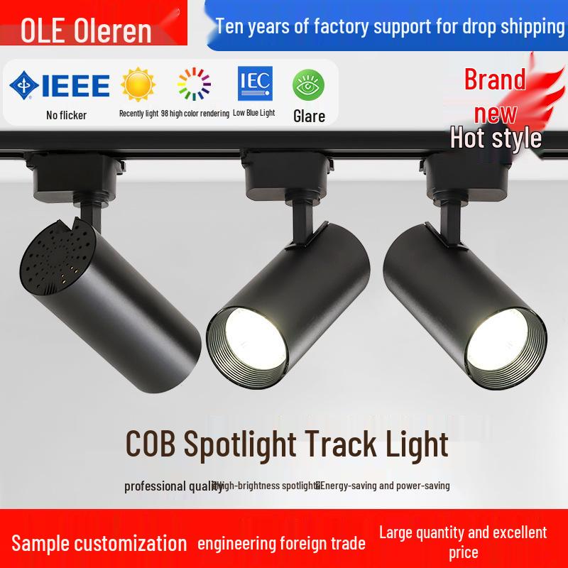 Full Spectrum COB LED Track Spotlight for Living Room & Shop