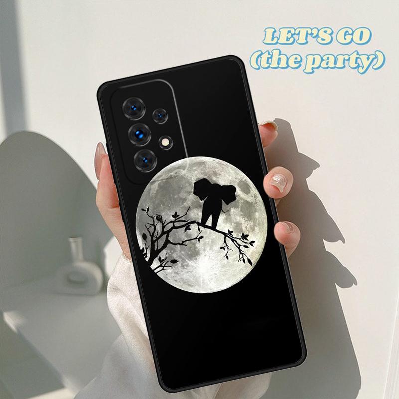 Baby Elephant Moon Phone Case For Samsung Galaxy A42 A31 A40 A51 A71 A32 A80 A91 A52 A72 A73 A20e A21S A50 A70 A11 A12 Cover