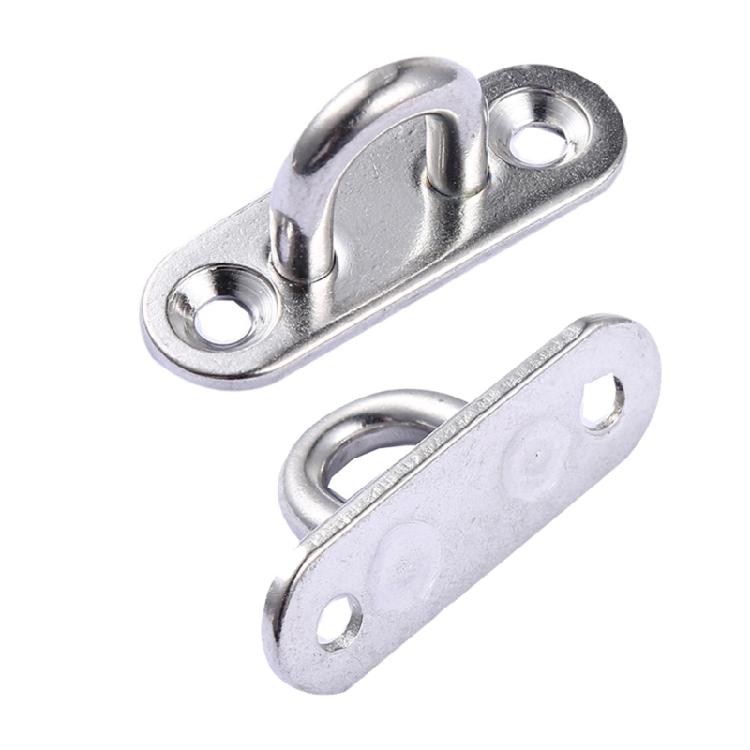 Marine Grade Stainless Metal Eye  Plate Hook Set Secure Yoga Fixation Plate Long Buckles for Yoga & Hammock Installation