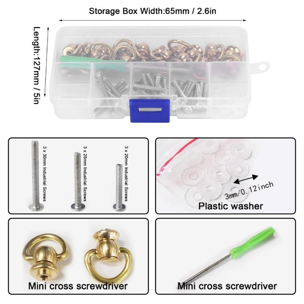 Heavy Duty D Ring Rivets Screw And Washer Set Buckle Handle Connector For DIY Crafts