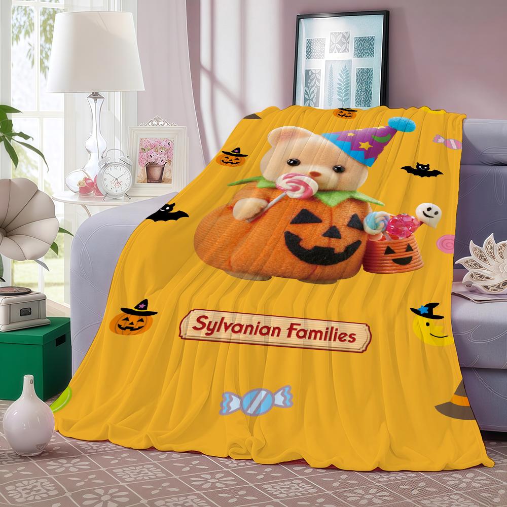Cartoon S-Sylvanian Niedliche F-Familien-S Decke Warm Und Weich Geeignet Für Schlafzimmer Wohnzimmer Schlafsofa Büro Reisen Camping 50x60in