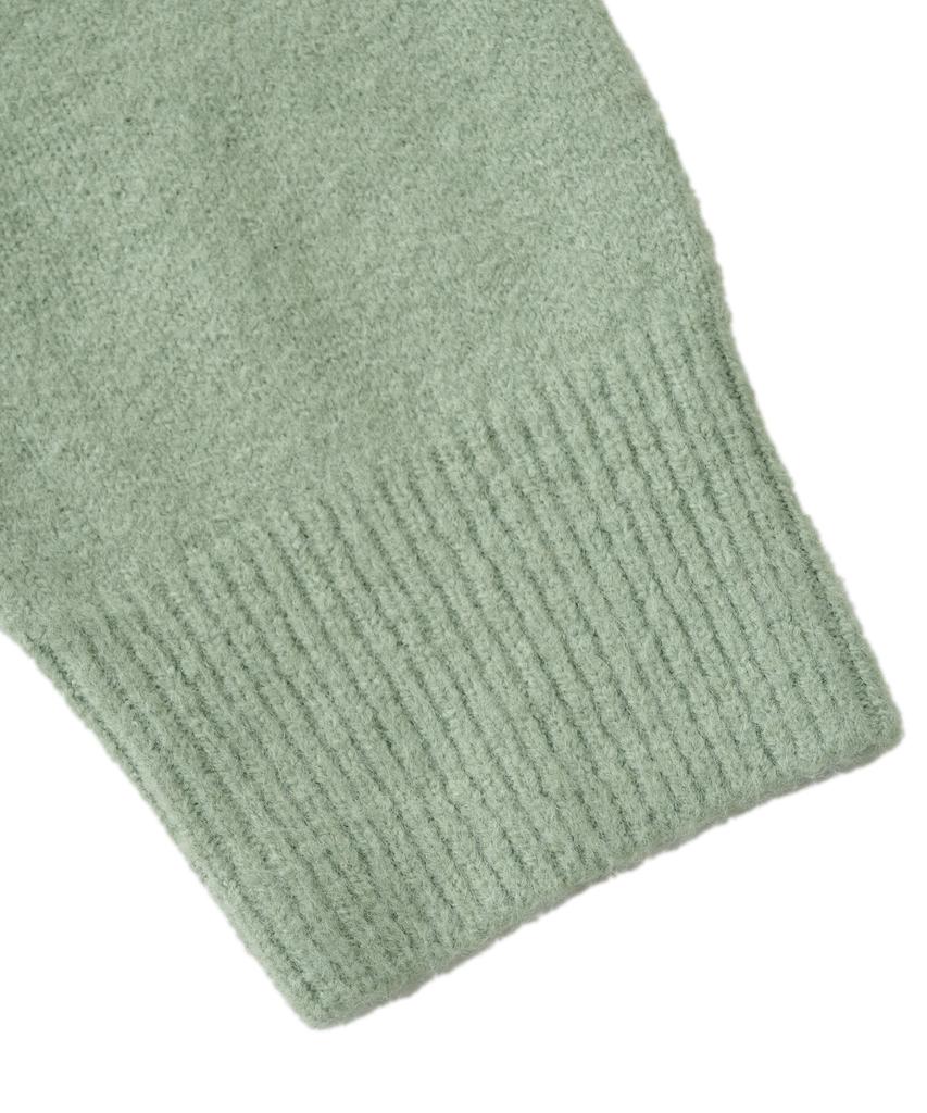 Analog Mood Handy Round Crop Fit Knit Cardigan (Green)