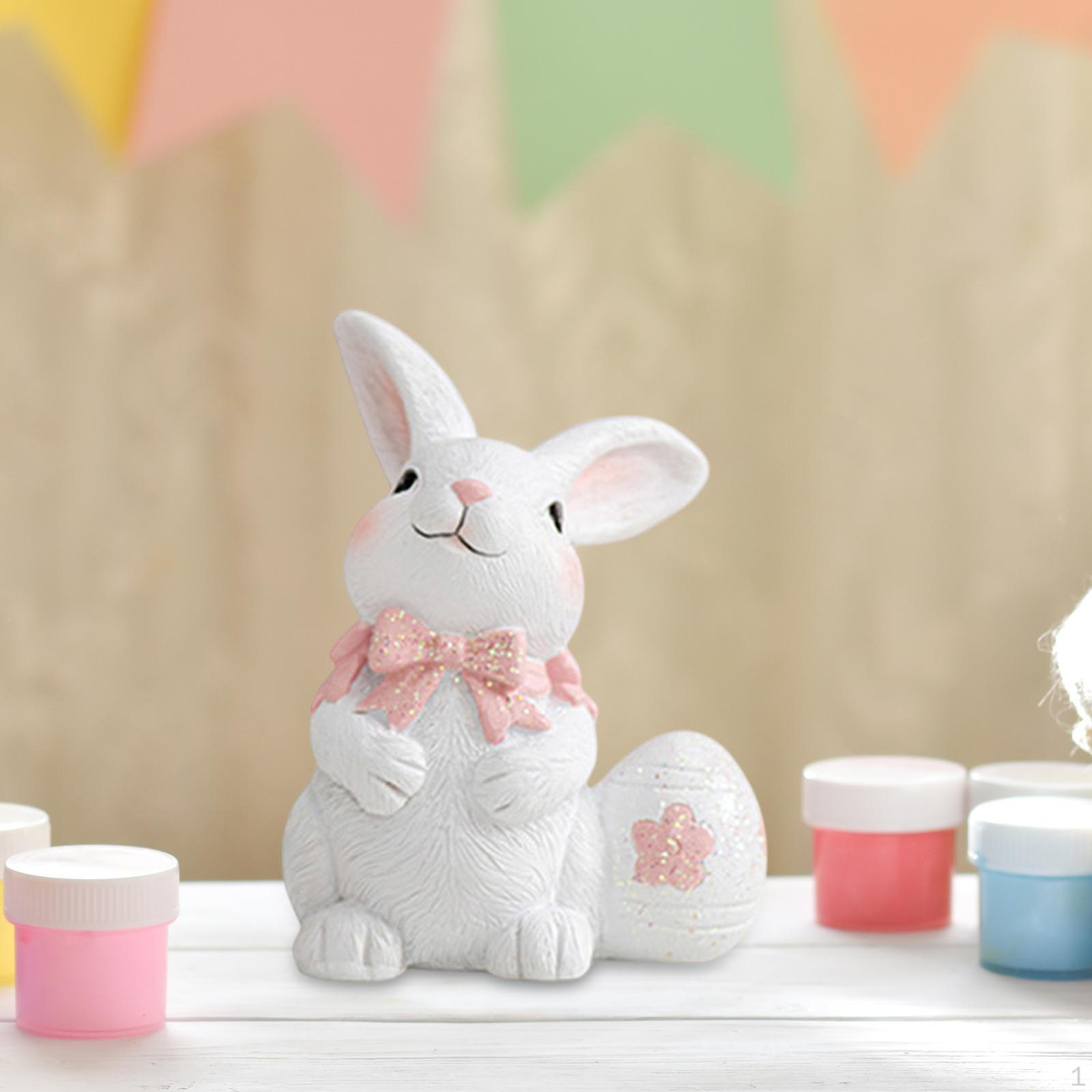 

Статуя пасхального кролика, настольное украшение, коллекционный праздничный декор, скульптура кролика из смоляного орнамента Style A