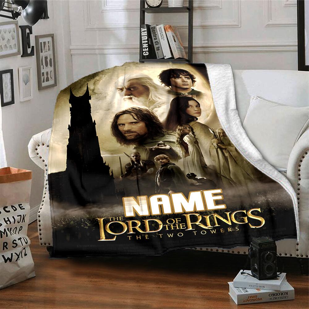 Epic Fantasy Adventure In Middle Earth Customize Your Name Cartoon Movie Pattern Blanket Chair Office Sofa Bed Camping Soft And Warm Give To Relatives