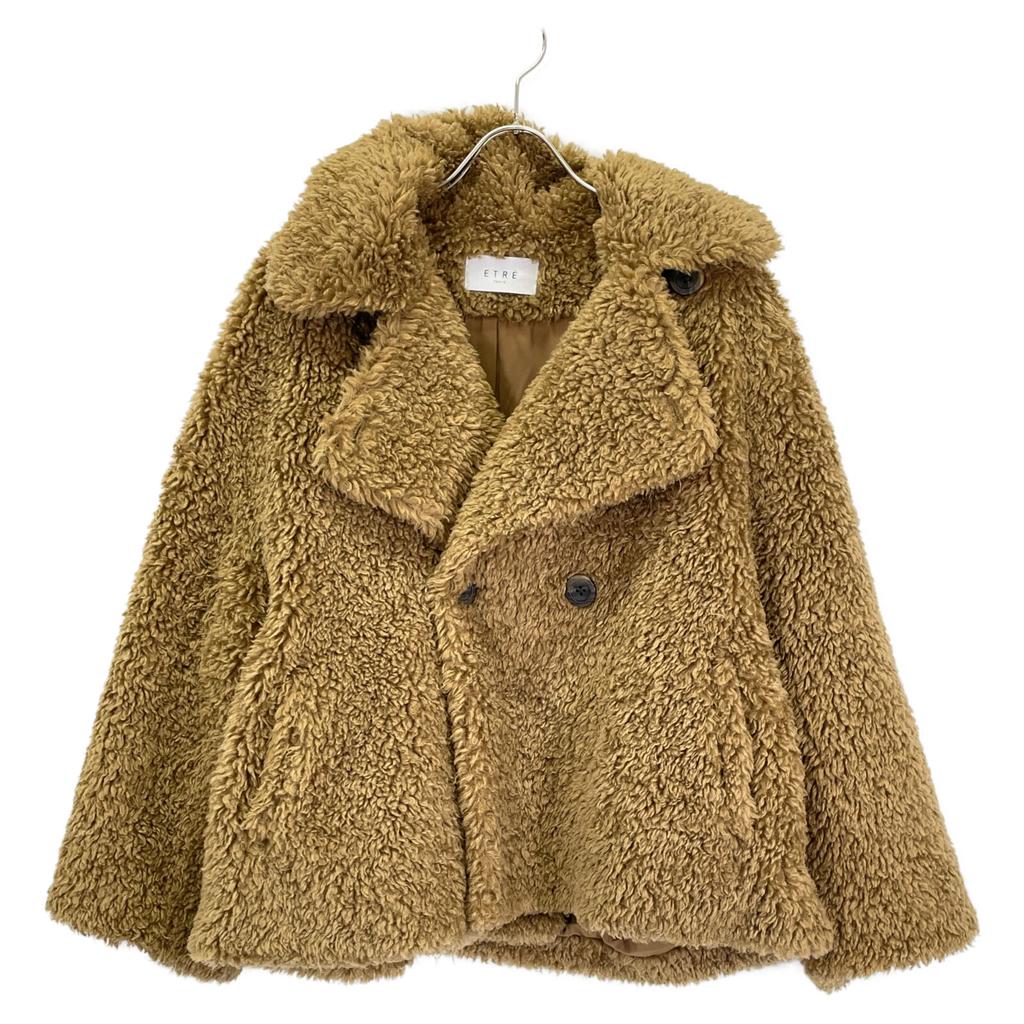 ETRE TOKYO 1221600017 Brown Faux Sheep Fur Jacket Jacket M BrownUsed