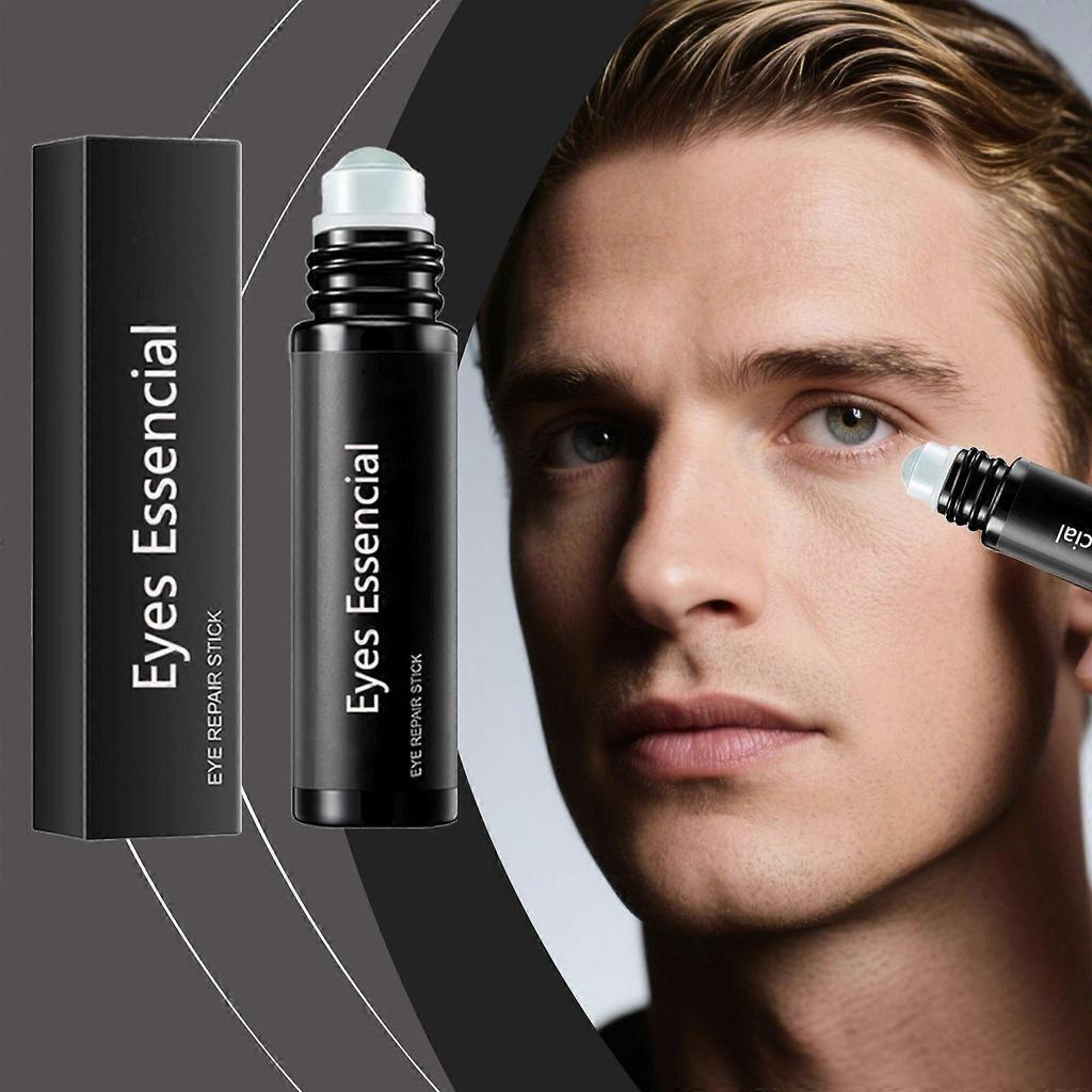 Siero Contorno Occhi Roller con Acido Ialuronico e Caffeina per Uomo con Vitamina C - Roller Sferico Decongestionante per Occhiaie e Gonfiore - Anti-Aging Giorno e Notte U