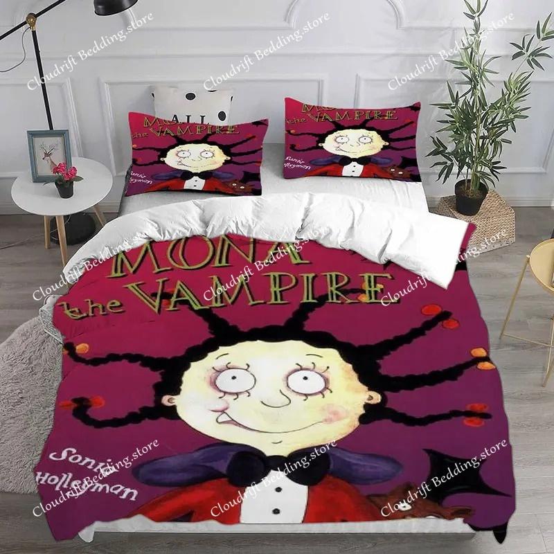 Cartoon Mona the Vampire Anime Bedding Sets Comforter Quilt Bed Cover Duvet Cover Pillow Case Kids Adult Size