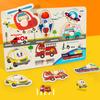 Baby Montessori Wooden Puzzle Hand Grab Board Toys Educational Alphabet Shape Puzzles for Kids Cartoon Animal Vehicle Child Gift