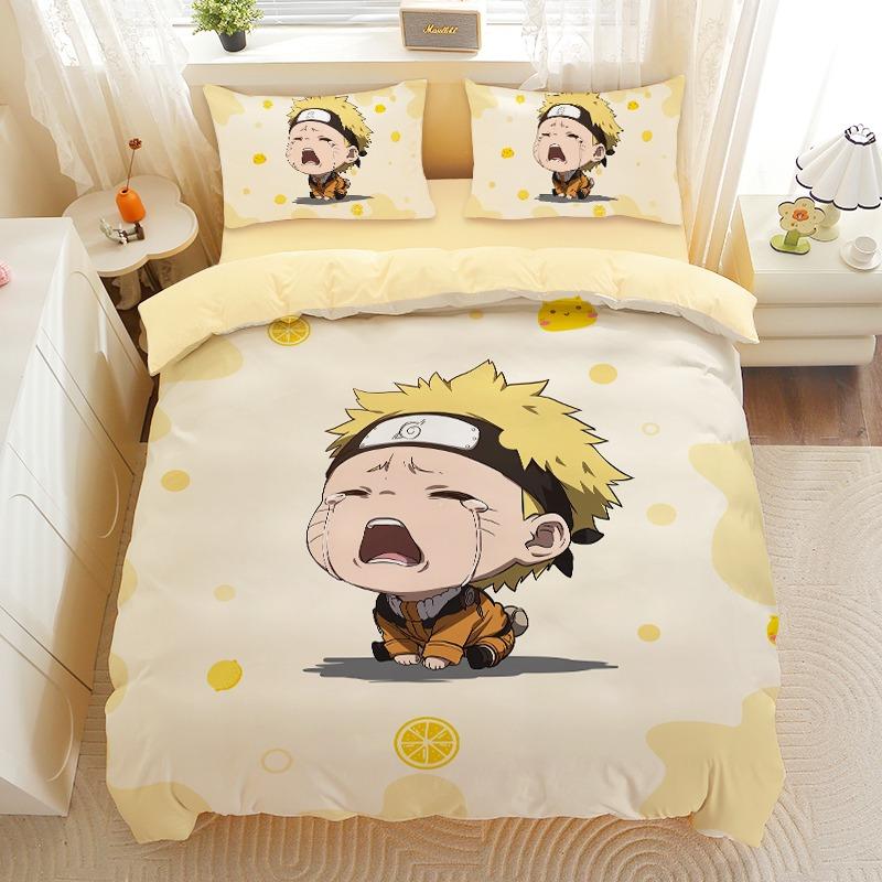 Anime Naruto Naruto Povlak na přikrývku Povlak na polštář Jednolůžko Dekorace ložnice Domov Dětská ložní souprava 135x200cm Dárek pro chlapce a dívku