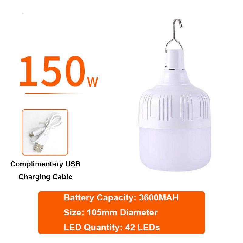 Portable Rechargeable LED Camping Light With Hook Outdoor Dimmable Tent Lantern Emergency Night Lamp For Hiking Travel Adventure