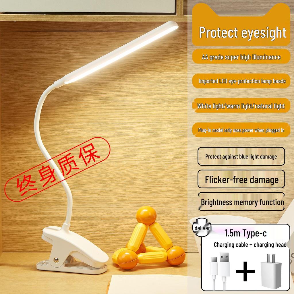 Clip-On Eye Protection Desk Lamp for Dorms and Student Bedrooms - Ideal for Reading and Anti-Myopia