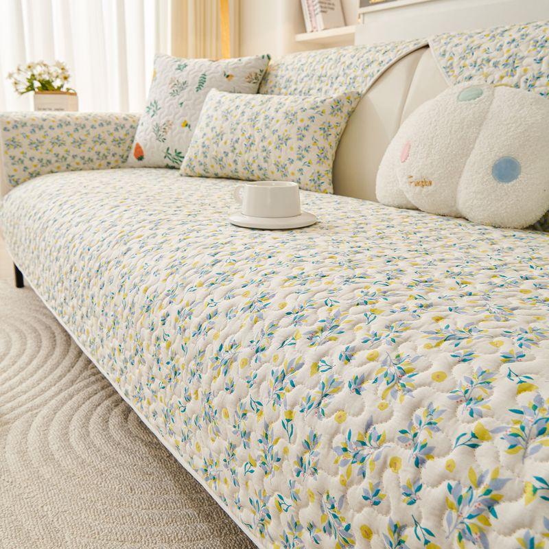 

2025 New Arrival Pastoral Floral Sofa Cushion All Year Round Neutral Non-Slip Seat Cushions Cotton Fabric Craft Slipcover Cover Cloth