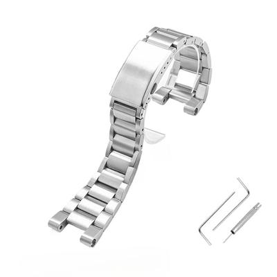 [syzynicy] Solid Stainless Steel Strap Compatible with G-SHOCK GST-B100/S110, GST-410/210, and GST-W100/W300 (Silver)