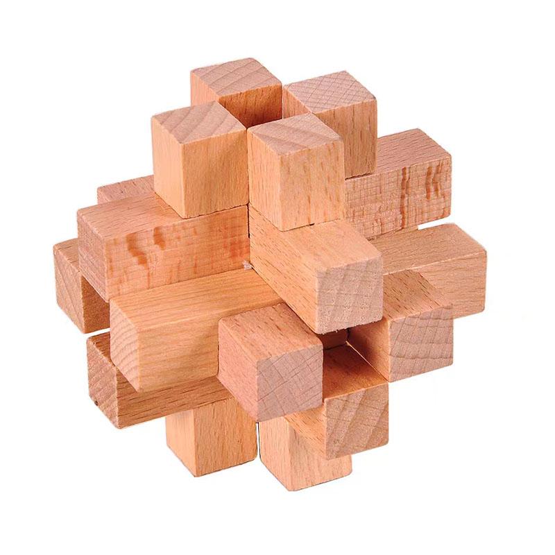 Luban Lock Twelve Column Wooden Interlocking Puzzle Cubes Difficulty Disentanglement  Brain Teasers Iq Toys For Kids Adults