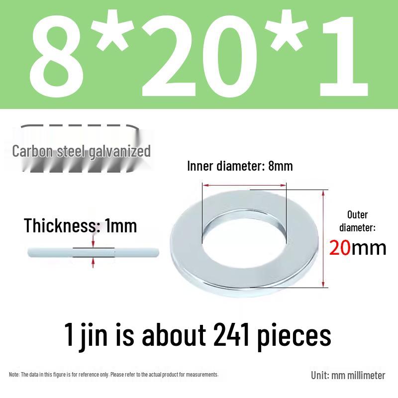 Oversized Thickened Galvanized Iron Flat Washer M2M3456810-M6