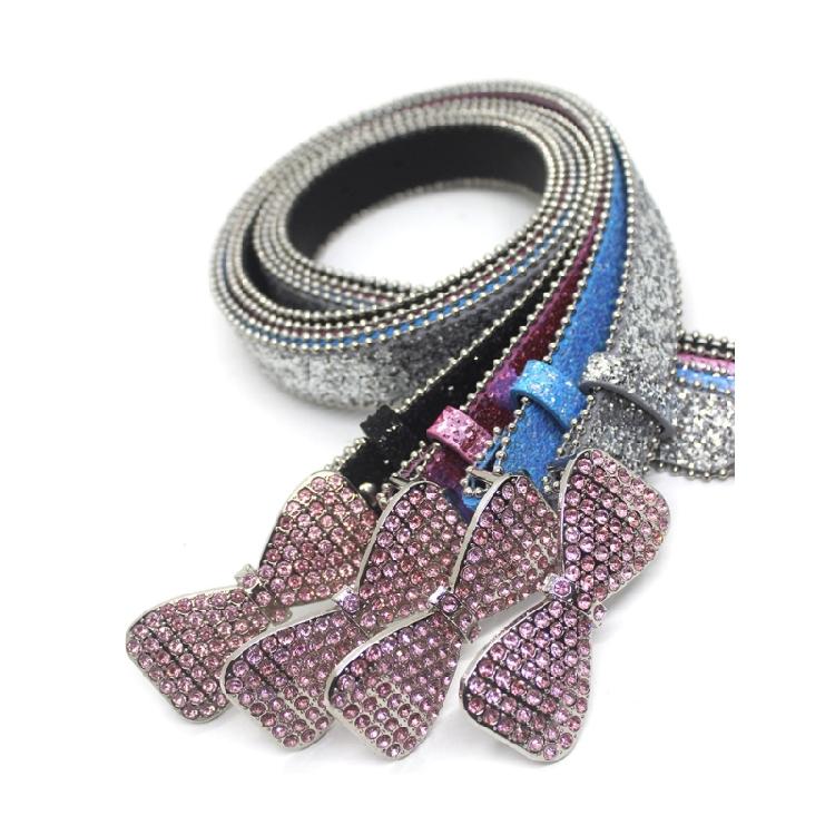Rhinestones Belt Decorative Waist Belt Glitter Leathers Belts for Womens Jeans