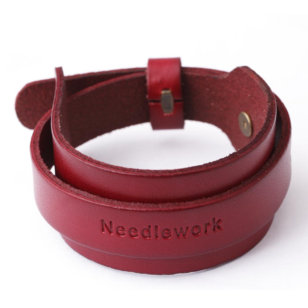 Стильный ретро-панк браслет для мужчин, универсальный кожаный браслет красный