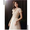 Used Cream Dress with Floral Embroidery
