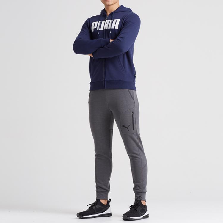 Puma Autumn Spring Printed Hooded Jacket Men Outerwear Blue 855280-03