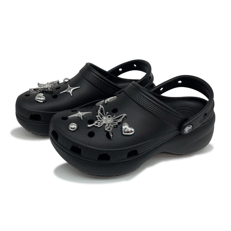 Crocs Classic Platform Clog EVA Simple Premium Princess Style Hole Shoes Women's Black