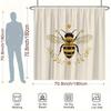 Playful Bees & Blooms Shower Curtain - Yellow Flowers & Green Leaves, Polyester, 12 Hooks, 70.8X70.8 Inches, Washable