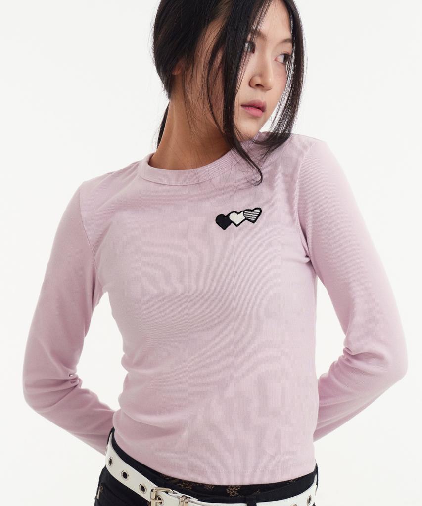Loginaenloji Heart Wappen Basic Long Sleeve Pink
