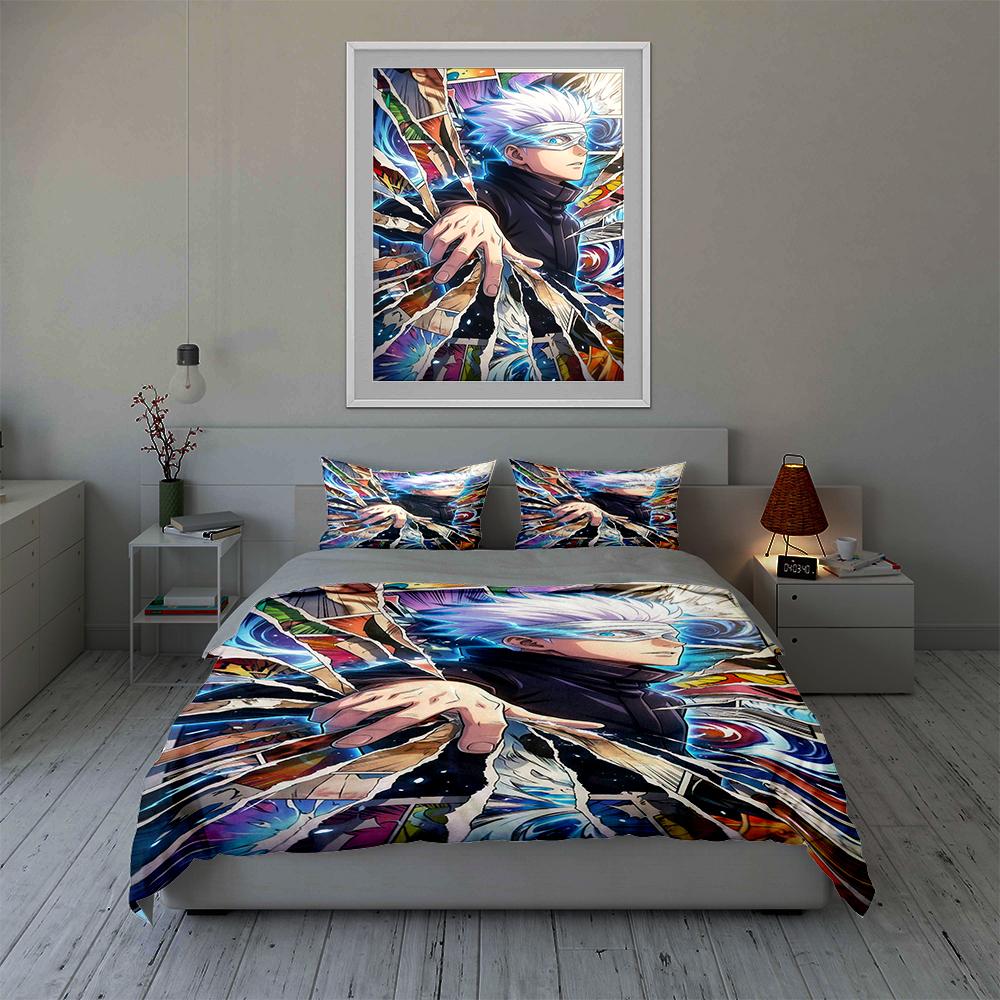 Vivid Anime Illustration. Bedding Duvet Cover Sets Duvet Covers Pillowcases Gifts (1 * Duvet Cover 2 * Pillowcases, Without Duvet Insert)