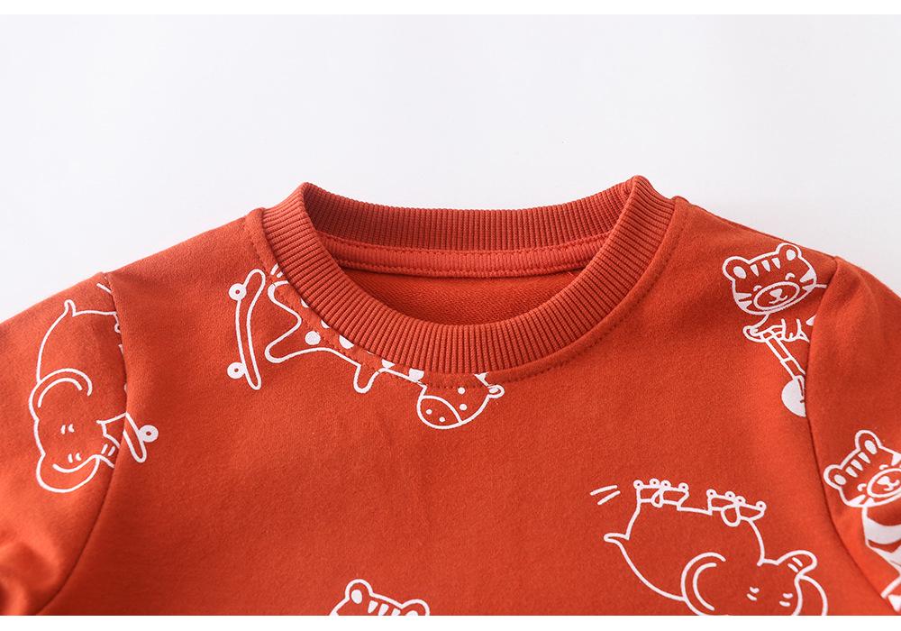 Boys' Cartoon Cotton Long Sleeve Round Neck Sweatshirt - Autumn Children's Clothing