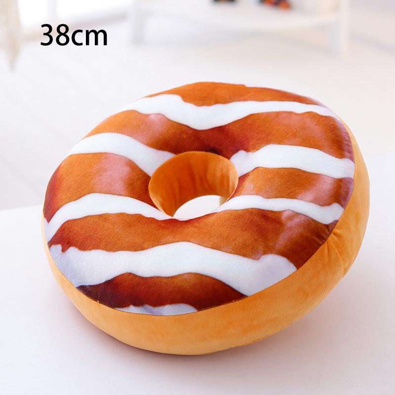 38/60cm Donut Food Toy Colorful Stuffed Ring Shaped Decor Plushie Head Pillow Seat Cushion for Chair Indoor Floor Sofa Gift