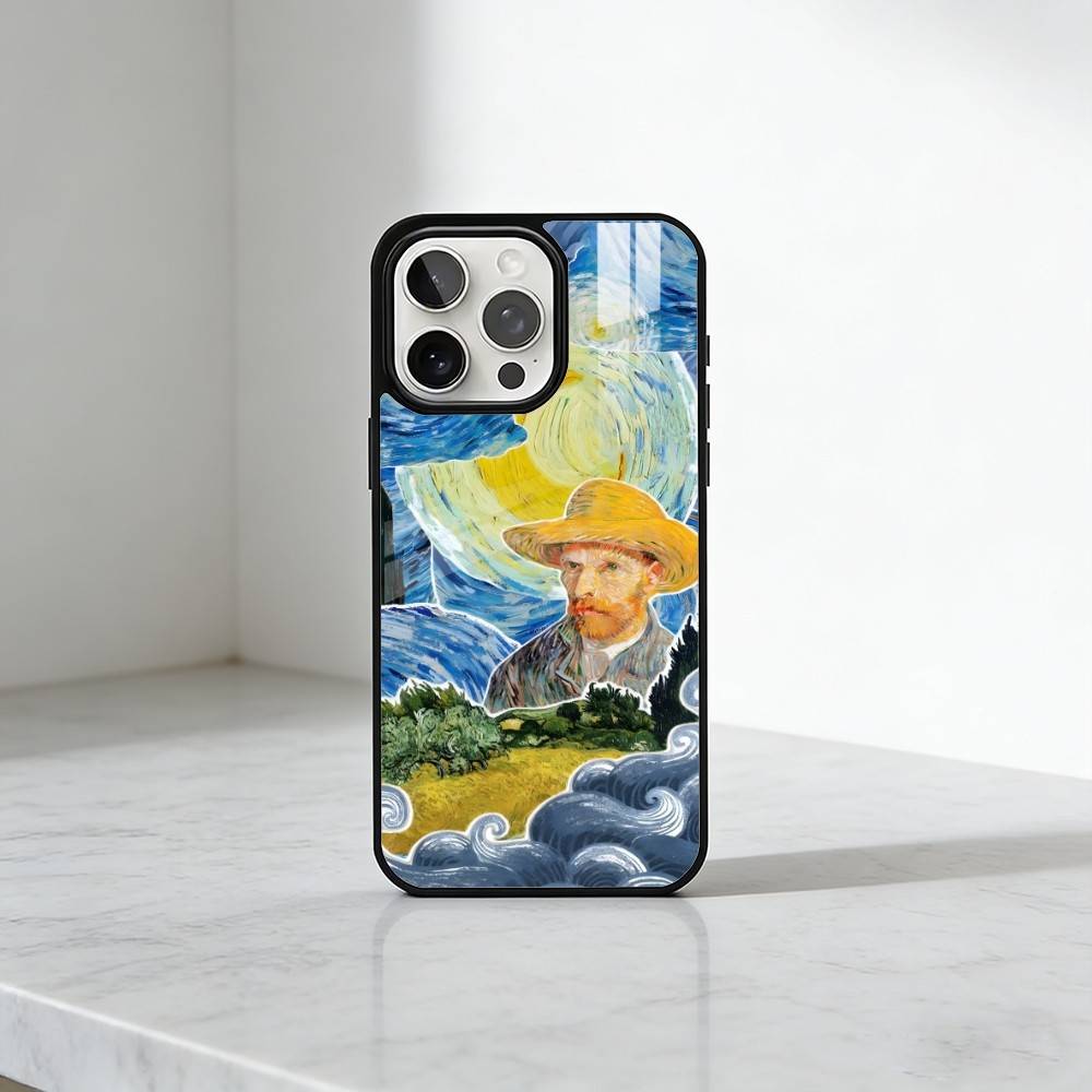 

Secondary Creativity S-Starry Night Phone Case For iPhone17,16,15,14,13 Plus,Pro Max Magnetic For Magsafe Wireless Charging iPhone15PROMAX