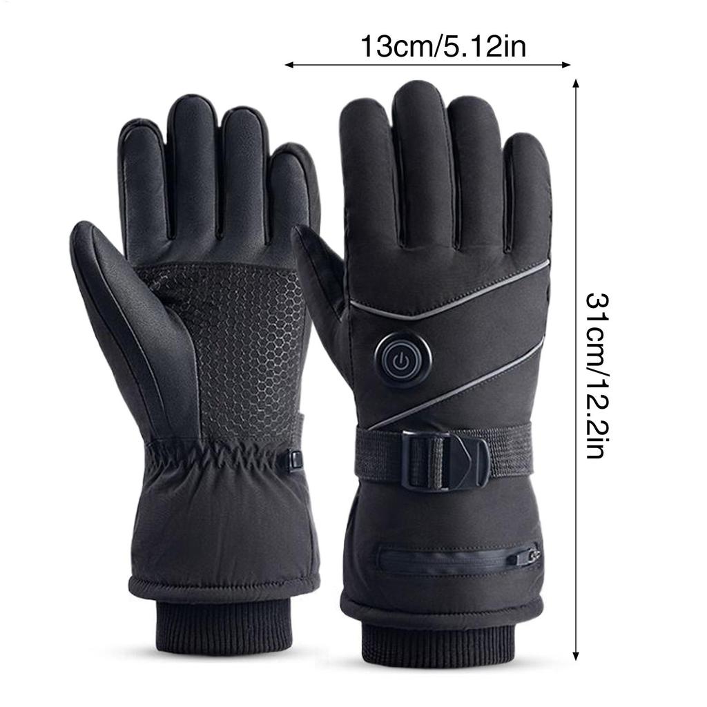 Rechargeable Heated Gloves 3 Modes Adjustable Full Finger Heated Winter Hand Warmer Touchscreen Mitten Hand Warmer For Travel