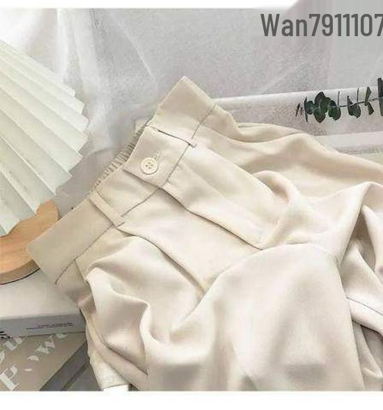 2024 Women's High-Waist Slimming Straight-Leg Suit Pants - Korean Style, Nine-Point, Summer/Autumn Casual Cigarette Fit