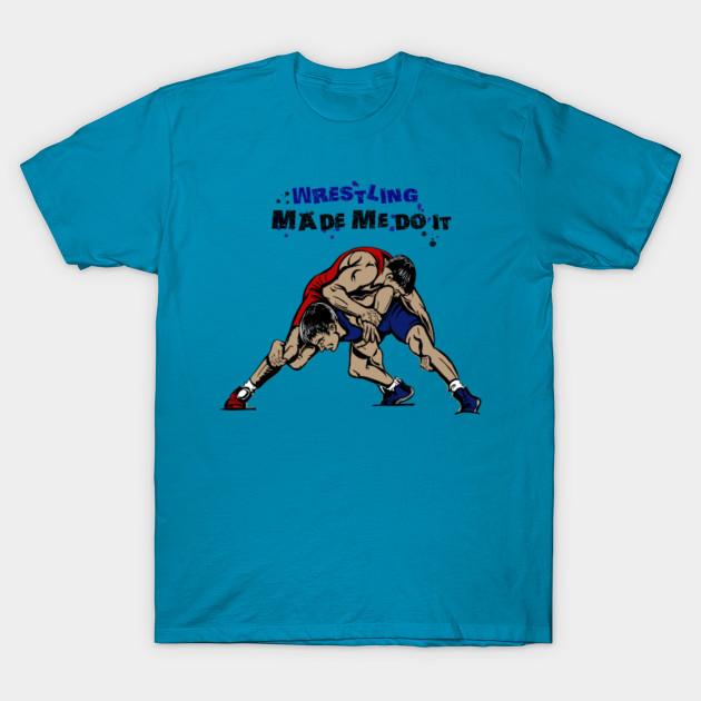 Summer Fashion Clothing Tshirt Wrestling Made Me Do It Print Men Solid Color Slim Fit Short Sleeve Tops