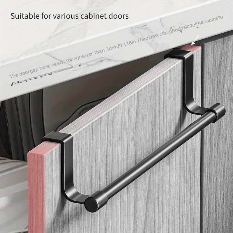Over-Cabinet Towel Bar, Space-Saving Door-Mounted Organizer. Rust-Resistant Stainless Steel for Kitchen & Bathroom.