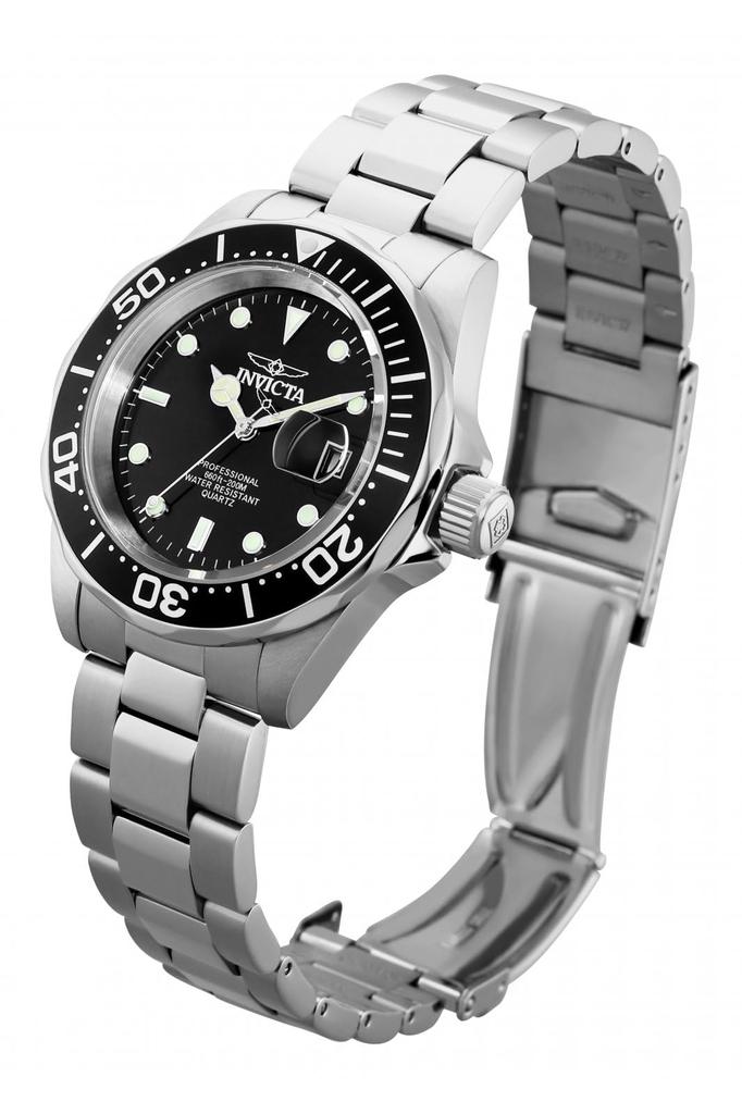 Pro Diver Quartz 40mm Case Silver Stainless Steel Strap Black Dial 9307 Genuine Imported Product [Invicta] Men's [Item]
