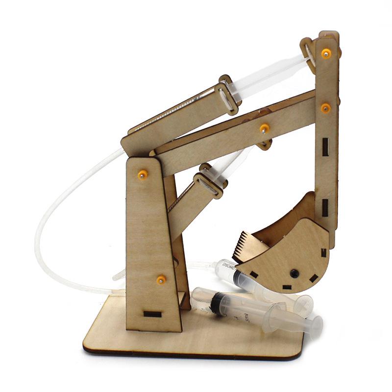 DIY Wooden Hydraulic Excavator Model Kit for STEM Education
