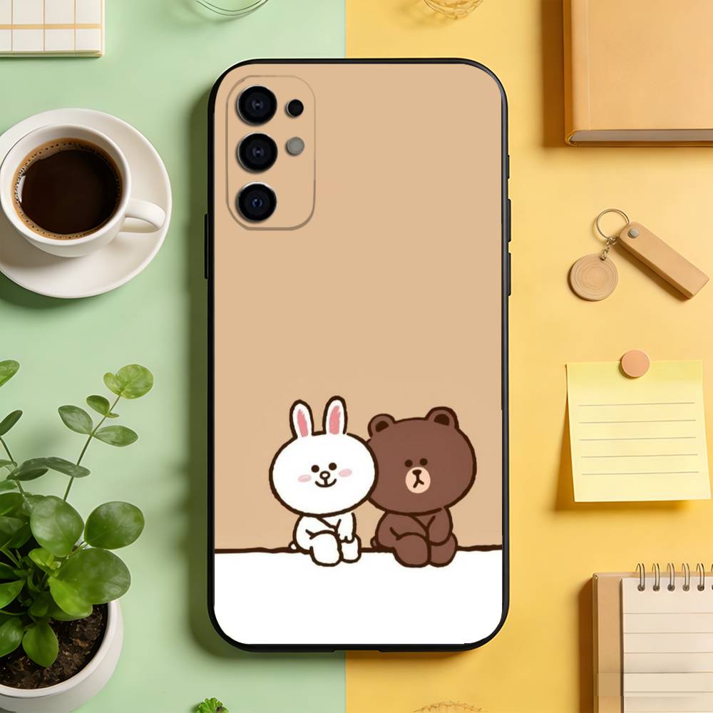 Cute Little Bear  Phone Case For Samsung S25,S24,S21,S22,S23,S30,Ultra,S20,Plus,Fe,Soft Silicone Black Cover