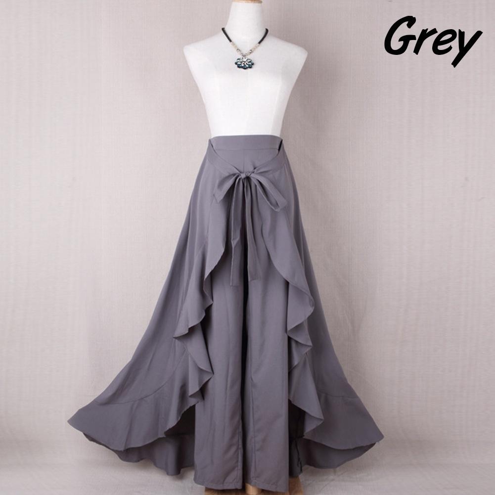 Moda De la Mujer Color Sólido Corbata-Cintura Volante Palazzo Pantalones  Faldas Casuales Pantalón Largo Fiesta Maxi Vestido Pantalones Plus Talla  M-3XL comprar a buen precio — entrega gratuita, reseñas reales con fotos —
