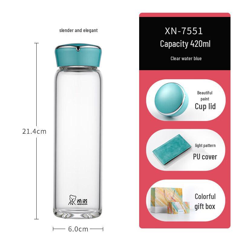 Heenoor Single-Layer Goddess Glass Water Bottle